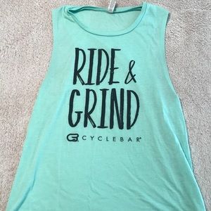 “Ride and grind” CycleBar muscle tank